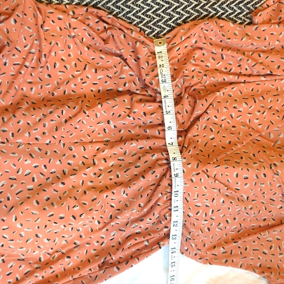 Women's Orange Patterned Romper with Pockets! - Picture 6 of 6